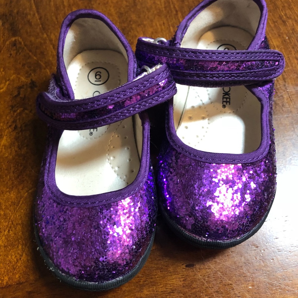 Purple sparkly dress shoes